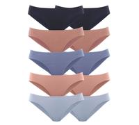 Bikinislip PETITE FLEUR, Damen, Gr. 44/46, blau (blau, apricot mix), Single Jersey, Obermaterial: 95% Baumwolle, 5% Elasthan, unifarben, körpernah, Unterhosen, aus elastischer Baumwolle (48478319-44)