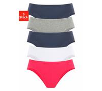 Bikinislip PETITE FLEUR, Damen, Gr. 48, bunt (rot, weiß, marine, grau, meliert, marine), Piqué, Obermaterial: 95% Baumwolle, 5% Elasthan, unifarben, körpernah, Unterhosen, aus weicher Pikee-Qualität (