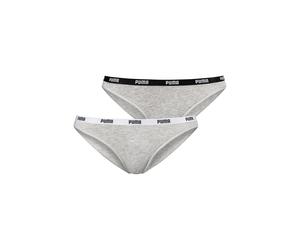 Bikinislip PUMA "Iconic", Damen, Gr. XL, grau (grau, meliert), Obermaterial: 57% Baumwolle, 38% Modal, 5% Elasthan, bedruckt, unifarben, bequem, Unterhosen Bikinislip, mit schmalem Logo-Webbündchen (4