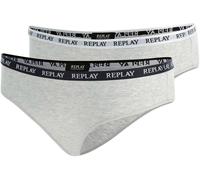 Bikinislip REPLAY "LADY SLIP Style 1 T/C 2pcs waterfall pack", Damen, Gr. S, grau (hellgrau, meliert, hellgrau, meliert), Jersey, Obermaterial: 50% Viskose, 45% Baumwolle, 5% Elasthan, unifarben, Unte
