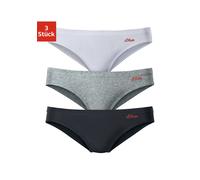 Bikinislip S.OLIVER Gr. 44/46 (XL), weiß (grau, schwarz, weiß) Damen Unterhosen (366217-44) grau, schwarz, weiß