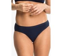 Bikinislip SPEIDEL "Cotton&More", Damen, Gr. 38, 2 Stk., blau (blauberry), Single Jersey, Obermaterial: 56% Baumwolle, 34% Polyamid, 10% Elasthan, gestreift, unifarben, körpernah, Unterhosen Bikinisli