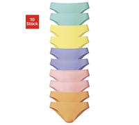 Bikinislip VIVANCE, Mädchen, Gr. 116, 10 Stk., bunt, Jersey, Obermaterial: 95% Baumwolle, 5% Elasthan, unifarben, Unterhosen Slip, schöner Basicartikel in tollen Farben - passend für jeden Tag (659172