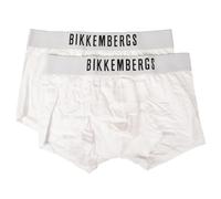 Bikkembergs Herren-Boxershorts, 2er-Pack, Stretch-Baumwoll-Boxershorts, sichtbare, elastische Unterwäsche, Artikel BKK1UTR10BI, Bi-Pack-Unterhosen, White, M - EU M - US S - FR 3
