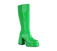 BILIKEYU Lange Stiefel Damen Plateau rutschfest Stiefeletten Lack Mit Absatz Reißverschluss Sexy Mid-Calf Kurzschaft Stiefel Vintage Elegant Bequem Langlebig Stiefel gr 39 Grün