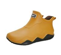 BILIKEYU Regenstiefel Damen Herren Flach rutschfest Wasserdicht Gummi-Regenstiefel Für Arbeit Angeln Autowäsche Küche Gummistiefel Kurze Stiefel gr 39 Gelb