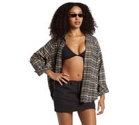 Billabong Damen Best Time Oversized Fit Button Down Long Sleeve Cotton Flannel Shirt Hemd, Hanf 2, Mittel