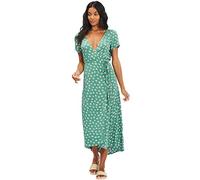 Billabong Damen Midi-Länge Wickeldesign Lässiges Kleid, Island Grün, Klein