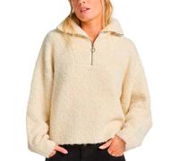 Billabong - Texturierter Halb-Zipper Pullover - Lost Heaven Half Zipped Sweater W White Cap für Damen - Größe S - Beige Beige S