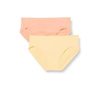 Billet Doux, Set von 2 Zen -Einstellungsmodell -Slips, Kokontrends, täglich oder zur Entspannung, das Modell ohne Naht des Modells für Grenzen ohne Grenzen, Yellow + Coral Pink, 36-38