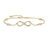 Billie Bijoux Infinity Unendlichkeit Symbol Damen Fußkettchen 925 Sterling Silber Zirkonia Armkette Verstellbar Charm Knöchel Armband (oro)