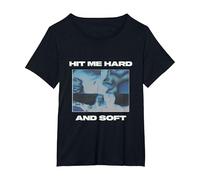 Billie Eilish Hit Me Hard and Soft Inverted Black T-Shirt, Damen Große Größen, Schwarz, 1X