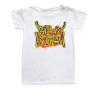 Billie Eilish Mädchen Graffiti Skinny T-Shirt, weiß, 9-10 Jahre
