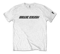 Billie Eilish - T-Shirt # M Unisex White # Black Racer Logo