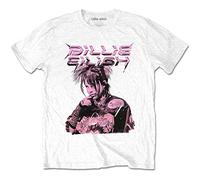 Billie Eilish T-Shirt Purple Illustration Official Unisex White, weiß, M