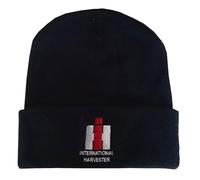 Bimaxx Beanie IHC International Harvester Rollmütze mit Stickmotiv Traktor-Logo | Schwarz | Einheitsgröße