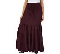 Bimba Frauen Boho Long Flaired Maxi Tierrock Elastische Taille Bohemian Röcke
