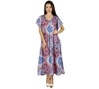 Bimba Frauen Lange gedruckt Maxi Kaftan Baumwolle Nachtabnutzung Kaftan Kleid Coverup