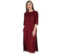 Bimba Frauen Rayon gerade Kurta Kurti 3/4 Ärmel lässig Sommerbluse