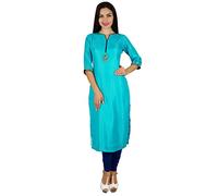 Bimba Frauen schicke Art Tunika Indian gerade Kurta Kurti mit Hand-Perlen Arbeit Spitzenbluse