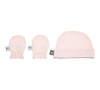 Bimbi c119905104 - Pack von 2 Mütze und Fäustlinge, Design dots, Rosa