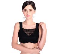 BIMEI Spitzen-Mastektomie-BH, weiche Spitze, plus breite Träger, Taschen-BH für Silikon-Brust, Taschen-BH, gefälschte Brüste, Prothese, Schwarz , 90B