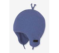 Bindemütze Mädchen Baby PURE PURE by Bauer aus Merinowolle graublau Gr. 51 cm