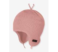 Bindemütze Mädchen Baby PURE PURE by Bauer aus Merinowolle pudrig rosa Gr. 39 cm
