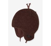 Bindemütze Mädchen Baby PURE PURE by Bauer aus Merinowolle schokolade Gr. 41 cm