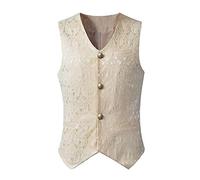 Binggong Herren Steampunk Gothic Weste Smoking Anzugweste Männer Mittelalter Kostüm Karneval Waistcoat West Vintage Cosplay Vest Overcoat