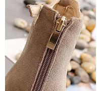 Binggong Stiefelette Damen Ankle Boots Stiefel mit Absatz und Reisverschluß Kurze Elegante Damenschuhe Flandell High Heels Spitze Blockabsatz Chelsea Pumps Halbstiefel, Beige, 40 EU