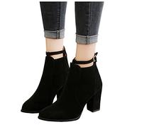 Binggong Stiefelette Damen Ankle Boots Stiefel mit Absatz und Reisverschluß Kurze Stiefel Elegante Damenschuhe Flandell High Heels Stiefel Spitze Blockabsatz Chelsea Boots Pumps Halbstiefel