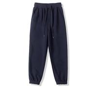 BINIDUCKLING Jungen Jogginghose mit Gummizug, Unisex Kinder Jogger Hosen Sweathosen Sporthose Lang, Einfarbige（Marineblau,120/5Jahre）