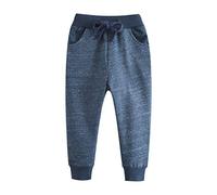 BINIDUCKLING Kids Boys' Jogging Bottoms Cotton Elastic Baggy Sweatpants Sports Pants Outdoor for Children Toddler Baby Waist Casual Trousers，Blue，3T