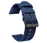 BINLUN Canvas Uhrenarmband Schnellverschluss Stoff Uhrenarmbänder 18mm 20mm 22mm 24mm Textil Ersatzarmbänder für Herren und Damen mit Silber/Schwarze Schnalle