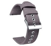 BINLUN Canvas Uhrenarmband Schnellverschluss Stoff Uhrenarmbänder 18mm 20mm 22mm 24mm Textil Ersatzarmbänder für Herren und Damen mit Silber/Schwarze Schnalle