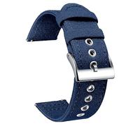 BINLUN Canvas Uhrenarmband Schnellverschluss Stoff Uhrenarmbänder 18mm 20mm 22mm 24mm Textil Ersatzarmbänder für Herren und Damen mit Silber/Schwarze Schnalle