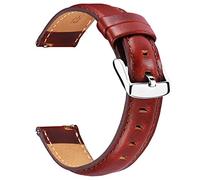 BINLUN Leder Uhrenarmband Schnellverschluss Lederarmband Ersatz Uhrenband für Herren und Damen mit Edelstahl Silber Schnalle in Schwarz Braun Rot 12mm 13mm 14mm 17mm 18mm 19mm 20mm 22mm