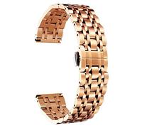 BINLUN Premium-Uhrenarmbänder aus Edelstahl, solide, Ersatz-Uhrenarmbänder für Damen und Herren, 6 Farben (Gold, Silber, Schwarz, Roségold, Goldton, Roségold), 13 Größen (12 mm - 24 mm)
