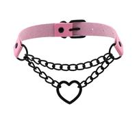 BinXiaoQin Halsband Damen,Karneval Köln Accessoires Choker Damen,Halsband Damen Schmuck,Leder Choker Kette,Choker Schwarz,für Gothic Punkrock Rave Rockabilly Gyaru,Heart Schwarz Chokehold Adjustable