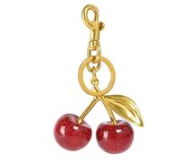 BinXiaoQin Kirsche Taschenanhänger für Damen - Cherry Bag Charms, Schlüsselanhänger Gold für Coach Tasche mit Keychain