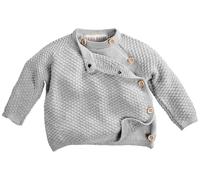 Bio Baby Jacke Schlüttli Strick 100% Bio-Baumwolle (KbA) GOTS zertifiziert, Hellgrau Melange, 74/80