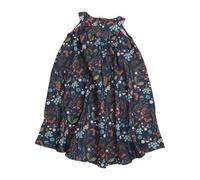 Bio-Baumwolle Floral Night Flared Dress Blau - GOTS-Zertifizierte umweltfreundliche & faire Mode - Walkiddy Blau 104