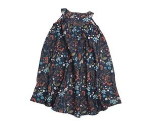 Bio-Baumwolle Floral Night Flared Dress Blau - GOTS-Zertifizierte umweltfreundliche & faire Mode - Walkiddy Blau 98