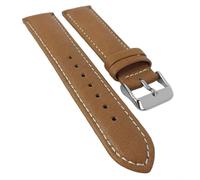 Bio-Kalb Uhrenarmband hellbraun Kalbsleder, mit heller Naht 30113