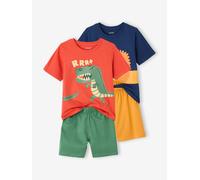 Bio-Kollektion: 2er-Pack Jungen Sommer-Schlafanzüge mit Tiermotiven Gr. 98/104 von vertbaudet