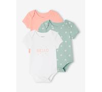 Bio-Kollektion: 3er-Pack Baby Schlupfbodys mit kurzen Ärmeln set weiß Gr. 80 von vertbaudet