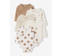 Bio-Kollektion: 5er-Pack Baby Schlupfbodys braun Gr. 71 von vertbaudet
