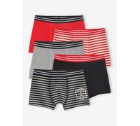 Bio-Kollektion: 5er-Pack Jungen Boxershorts SAILOR rot Gr. 98/104 von vertbaudet