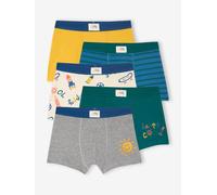 Bio-Kollektion: 5er-Pack Jungen Stretch-Boxershorts COOL königsblau Gr. 158/164 von vertbaudet